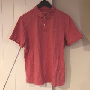 Vineyard Vines Pique Polo in Coral